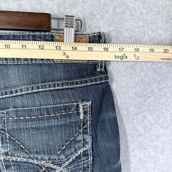 BKE Denim Culture Jeans Womens Sz 28x30 Distressed Stretch Boot Cut Med Wash - Picture 11 of 13